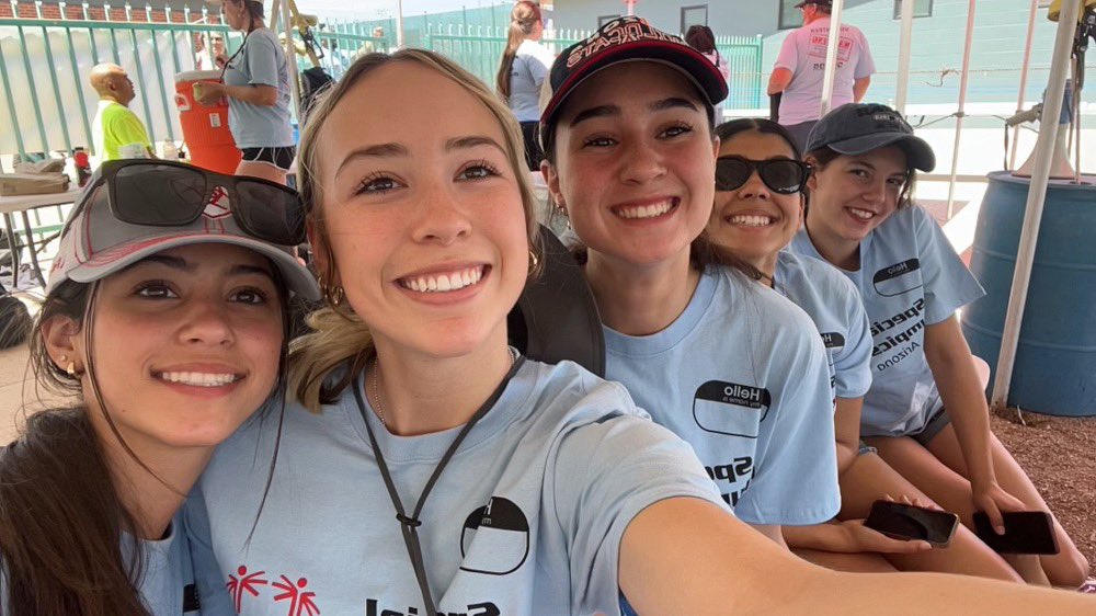 Catalina Foothills Girls Basketball volunteered at the Special Olympics Track and Field Event in Tucson. #cfhsbball #communityservice