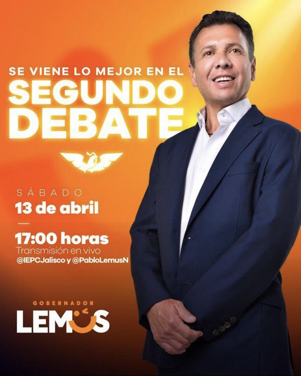 Hoy Pablo Lemus dejará claro por qué será el Gobernador de Jalisco. Te invito a ver el #JaliscoDebate2024 #GobernadorLemus
