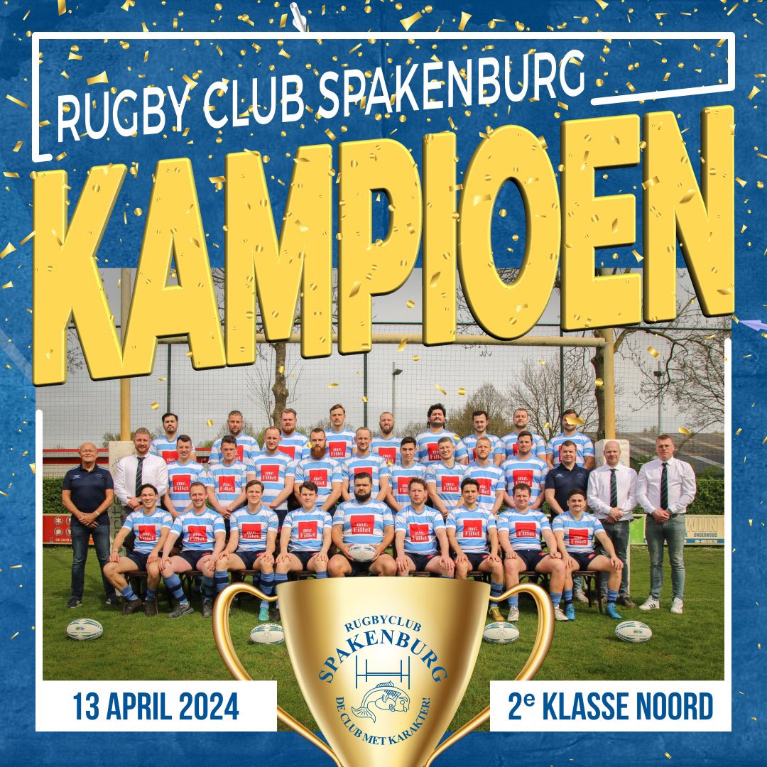 Rugbyclub Spakenburg kampioen 2e klasse noord! 🏉

#Rugby
#RugbyNL
#Bunschoten
#Spakenburg