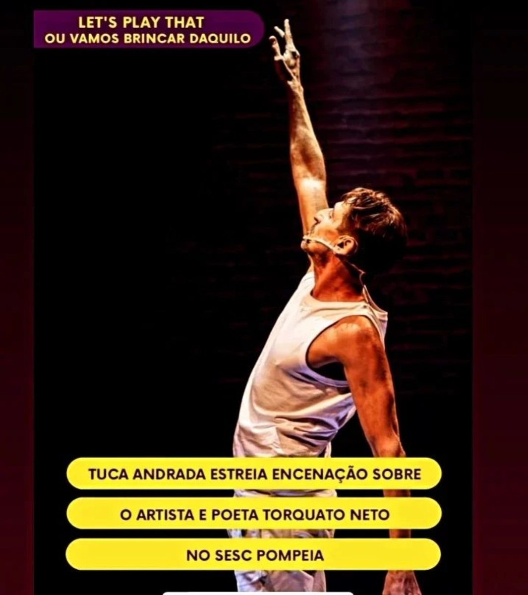 SESP Pompeia/SP
De terça a sexta
20:30 hrs
No dia 1° de maio o espetáculo será às 17:30 hrs