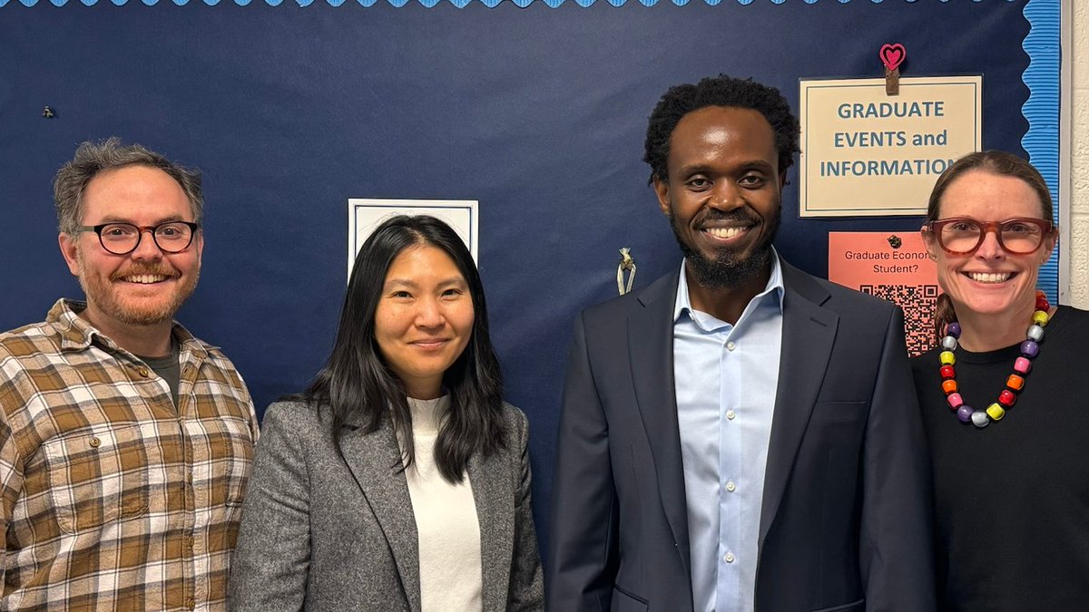 Congratulations to newly minted <a href="/UDelaware/">Univ. of Delaware</a> <a href="/UDLernerCollege/">Lerner College</a> Economics Department PhD Dr. Gerald Ipapa (<a href="/egipapa/">Ipapa Etarukot</a>)! 

Pictured with committee members <a href="/_FranciscoCosta/">Francisco Costa</a>, #KimberlyOremus &amp; me (missing <a href="/sabrinbeg/">Elodie</a>)