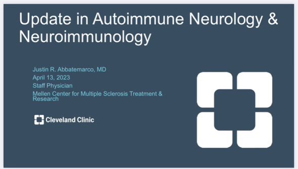 MaryAnn Mays, MD (@maryannmays11) on Twitter photo Dr Abbatemarco sharing high yield neuroimmunolgy case to help clinicians in making decisions in diagnosis and treatment. #AANAM #CleNeur <a href="/CLENeurons/">Cleveland Clinic Neurology Residents</a> <a href="/CleClinicMD/">Cleveland Clinic MD</a> Dr Abbatemarco sharing high yield neuroimmunolgy case to help clinicians in making decisions in diagnosis and treatment. #AANAM #CleNeur <a href="/CLENeurons/">Cleveland Clinic Neurology Residents</a> <a href="/CleClinicMD/">Cleveland Clinic MD</a>