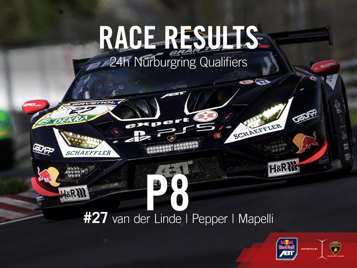 Checkered flag for the first race of the weekend at the Nordschleife. We crossed the finish line in P8 👊

#ABTSportsline #RedBull #GivesYouWiiings #24hNBR