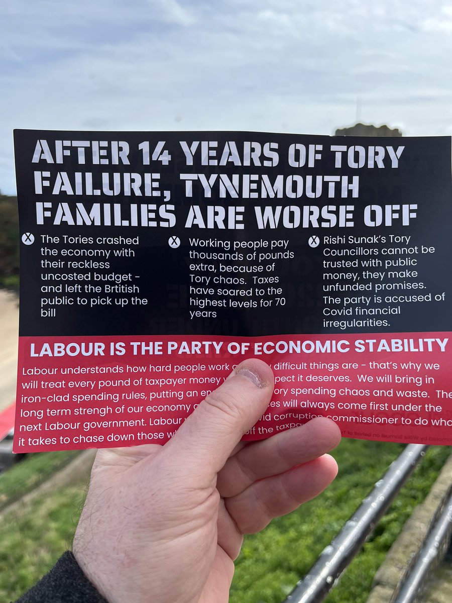 Across Tynemouth residents are telling us the same thing. After 14 years of the  Conservatives they don’t feel any better off and nothing seems to work anymore. They blame the Conservatives - nationally and locally. And they’re right.
#VoteLabour