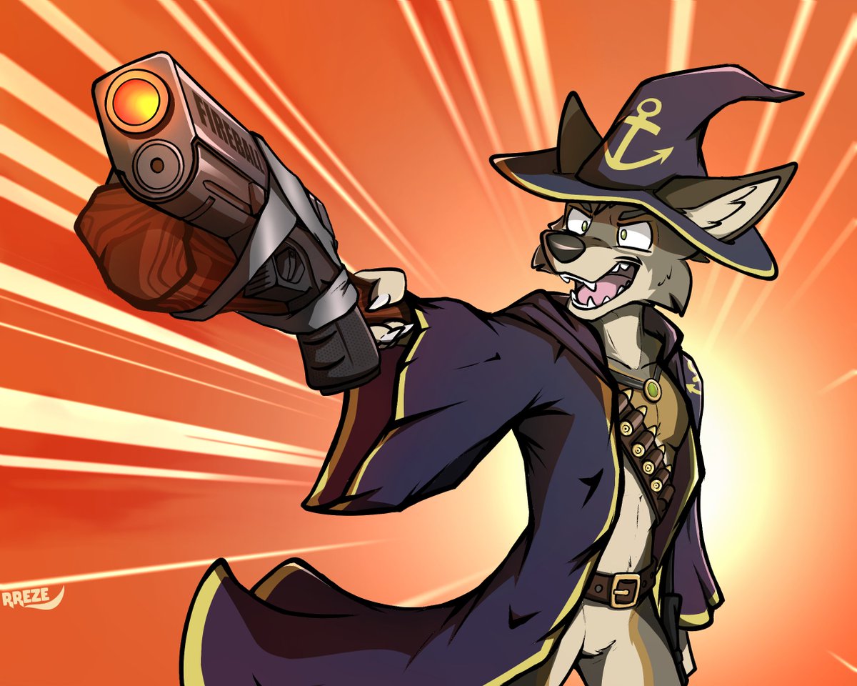 the GUN WIZARD casts fireball! Made for @DogMutt71 went a bit crazy with it but the idea was just to good