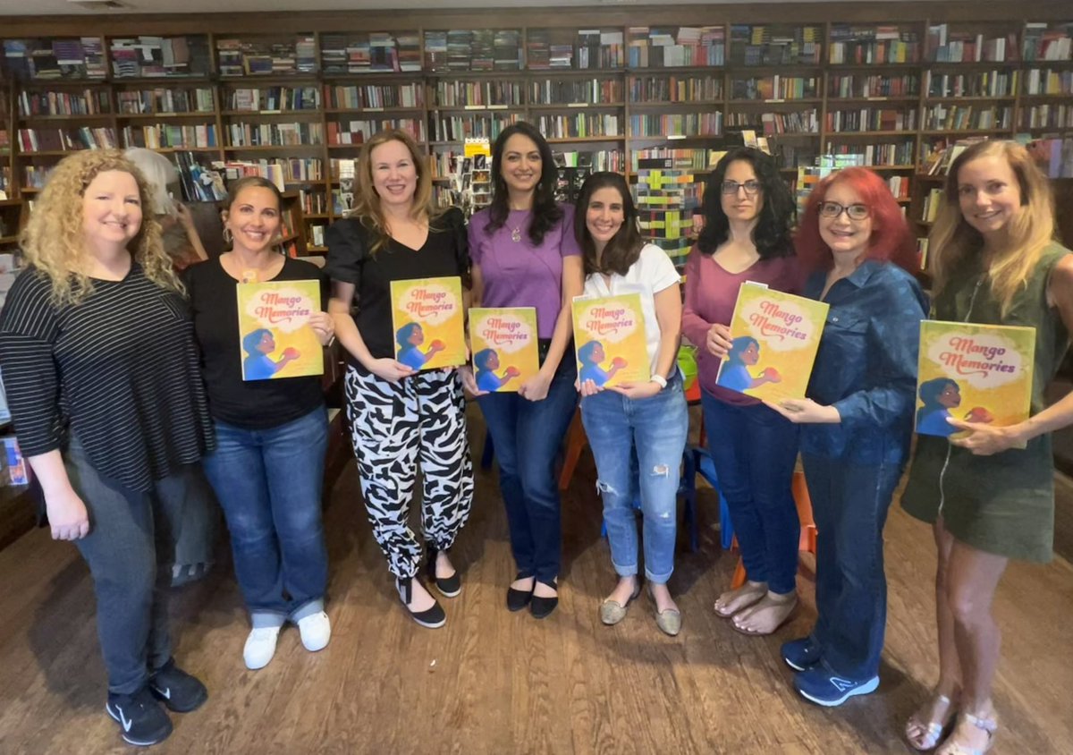SAMarRodriguez's tweet photo. A wonderful afternoon spent with author friends and my @SCBWI_Florida critique group celebrating the launch of @sitawrites beautiful new picture book, MANGO MEMORIES. ❤️🥭💛
#childrensbooks #kidlit https://t.co/cCA7ZKWzwU