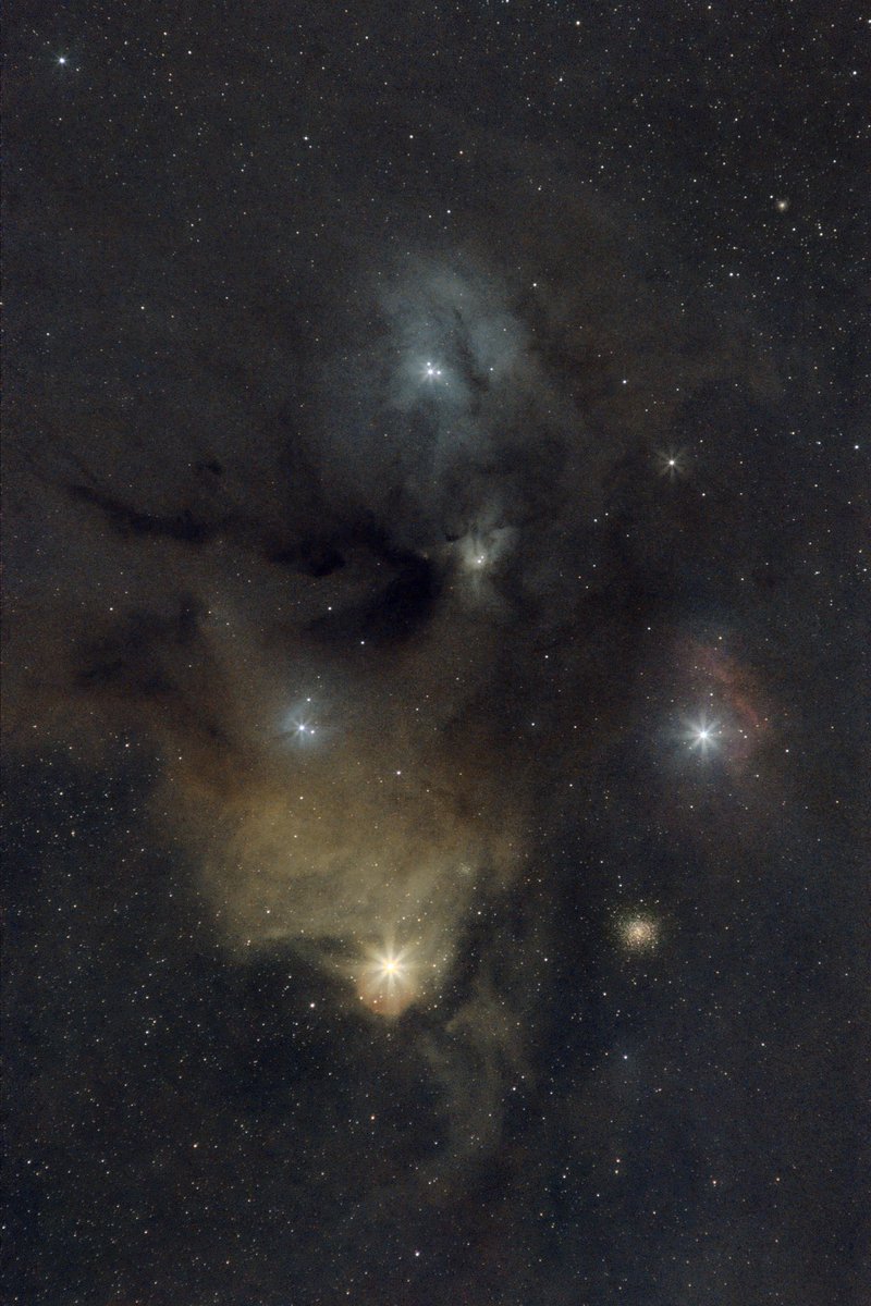 Antares, Globular cluster M4, Rho Ophiuci molecular cloud complex.
Canon t3i w/Ha mod, Zeiss 2.8/180mm lens at f/5.6, SkyWatcher Star Adventurer 2i tracking mount.
100x 60 seconds at iso 800
#Astrophotography #Nebula #space