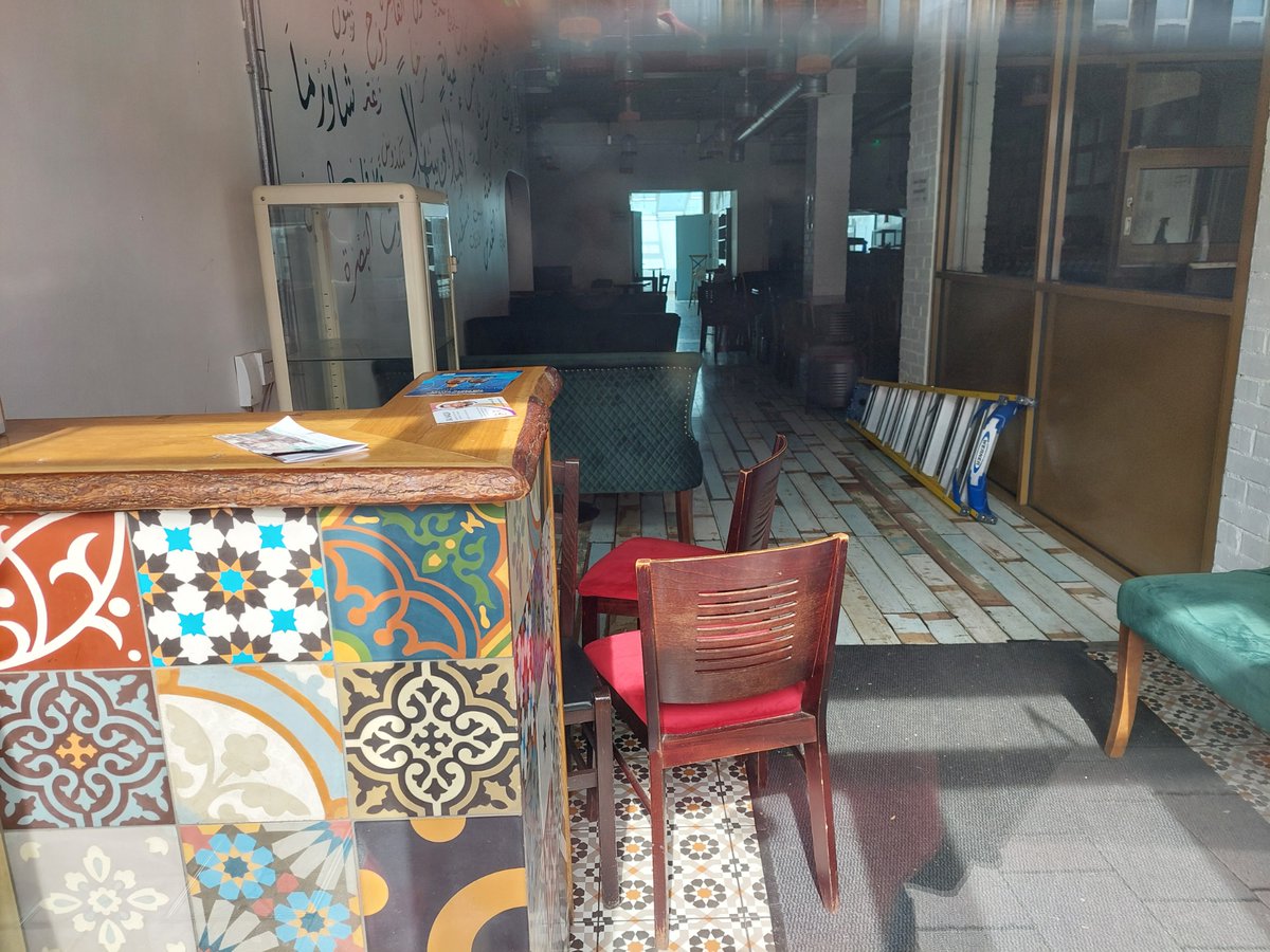 Peek inside what was Za'atar Grill on Cowley Road, Oxford, and you can see that it is being upgraded, with higher quality fittings and a new menu. Looks good!