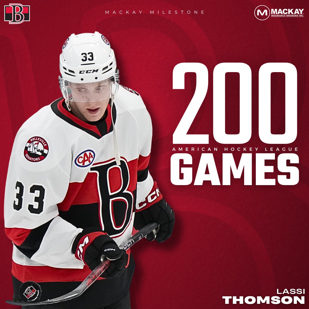 Congratulations to Lassi Thomson on 200 AHL games! 👏

#ForTheB | #MackayMilestone