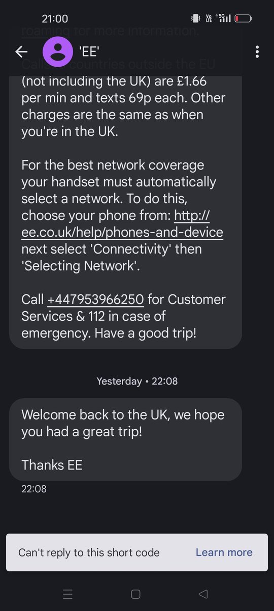 SnapshotFlo's tweet image. Actually brightened up my day a bit seeing this text from @EE