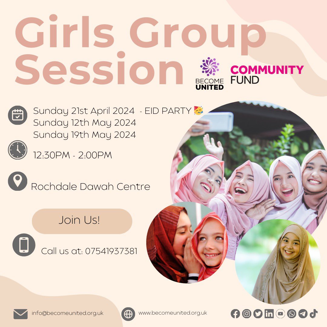 See our upcoming #girls youth club sessions which have been a big hit!

No need to register, turn up and enjoy yourselves… 🤩

#fun #weekend #empowerment