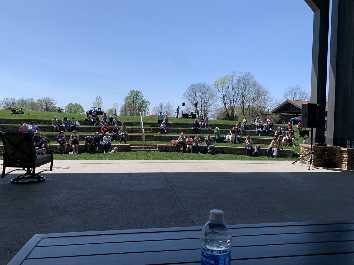 Serving as one of the judges at the dog pageant at “Paws at the Park” in Scottsville today. It’s not an easy job, but it’s a fun one, and a beautiful day, to boot! 🐾 🐩