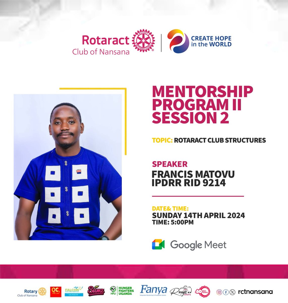 'Excited to join @rctnansana tomorrow for Session 2 of the Mentorship Program II! Looking forward to sharing insights on Rotaract club structures and empowering the next generation of leaders. See you there!'