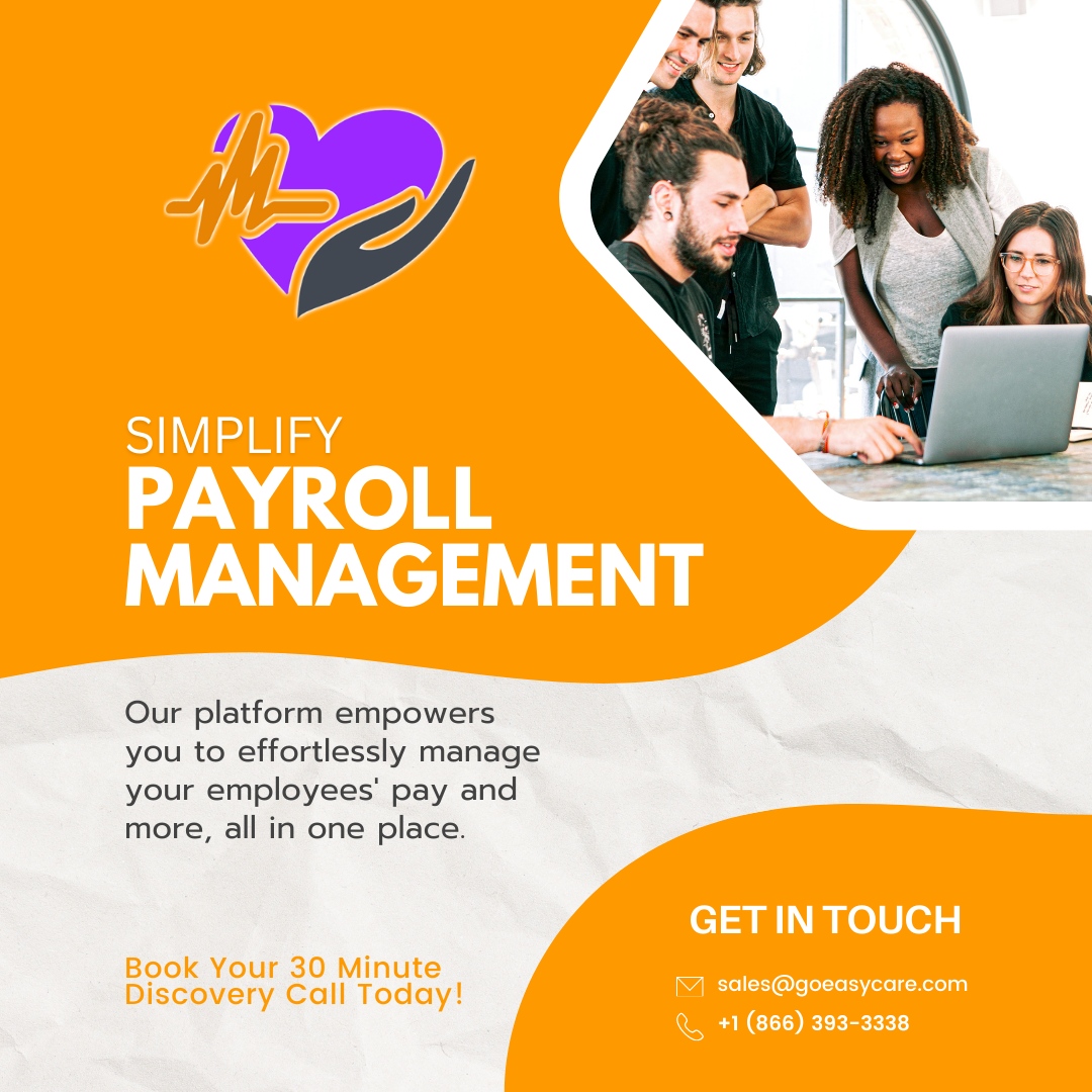 Unlock the power of seamless payroll management with GoEasyCare's advanced Payroll module. Simplify your payroll tasks and streamline your operations.

#GoEasyCare #developmentalservices #ltc #longtermcare #automatedscheduling #workforcemanagement #communityliving #empoweringp...