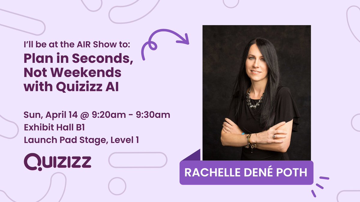 We can't wait for author/educator @Rdene915 and her demo of Quizizz AI at the AIR Show. If you're at the conference, this #EdTech goodness happens tomorrow at 9:20 am. @asugsvsummit #ASUGSVShow2024 #EdTech