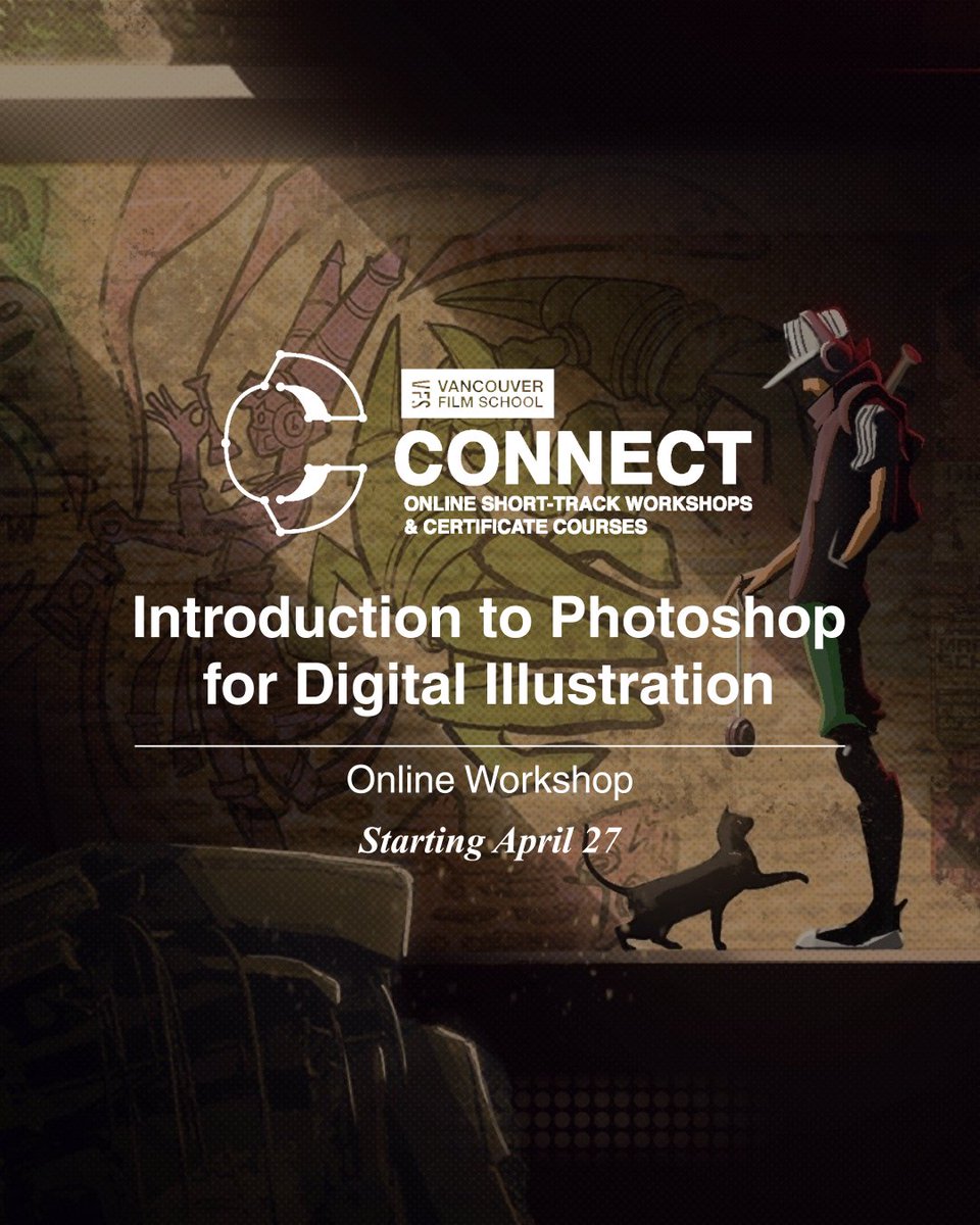 Unleash creativity! Join our Intro to Photoshop for Digital Illustration Online Workshop on April 27-28 & May 4-5. Master painting/drawing, digital artistry, create stunning 2D landscapes & characters, + more in just 4 days! 🎨 Register now 👉 ow.ly/zRBs50R8Ucz
