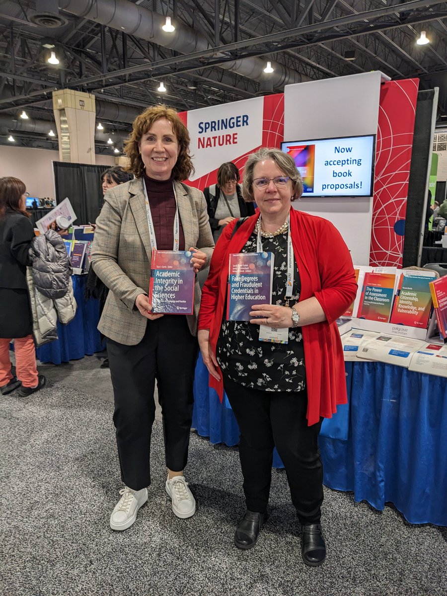 When you meet your @SpringerNature editor at #AERA24 #AERA2024 @GuyCurtis10, your book was on display! @academicintegrity