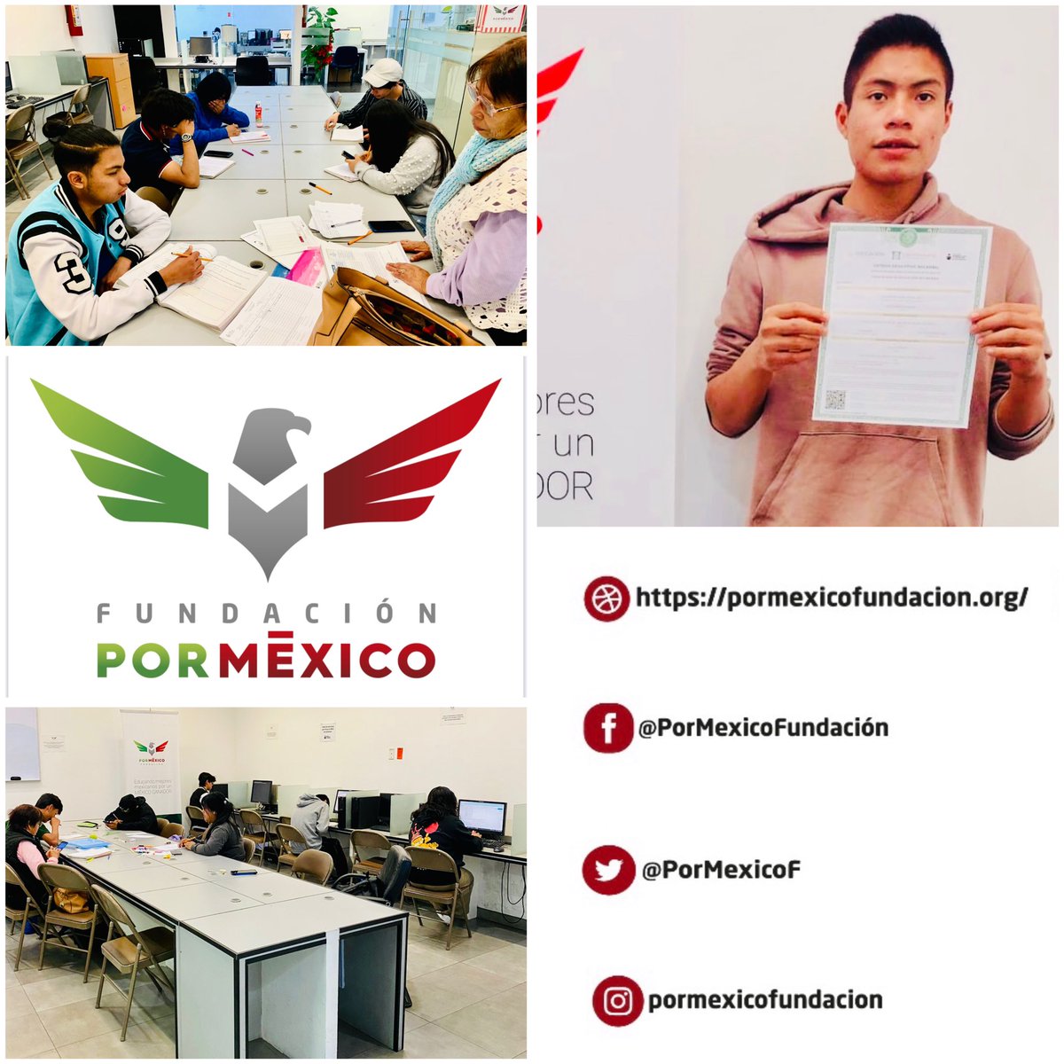 Si no tienes recursos económicos para terminar tus estudios, no te preocupes. 

En #FundaciónPorMéxico puedes hacerlo de manera gratuita.

¡Llámanos al ☎️55 7095 7133 y obtén tu Certificado de #EducaciónBásica o #EducaciónMediaSuperior!