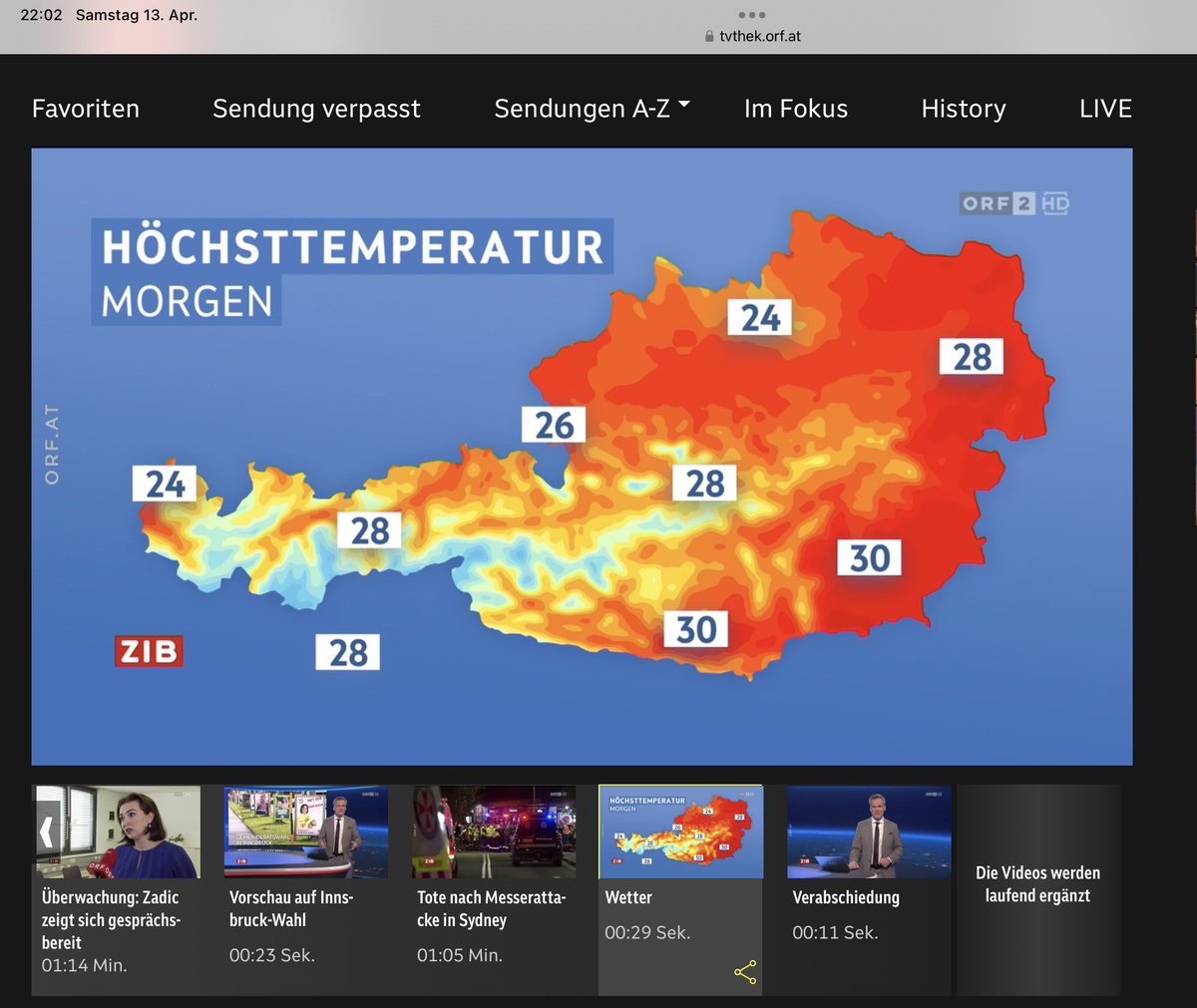 Huch, morgen brennt laut @ORF 🤡 wieder fast ganz Österreich.