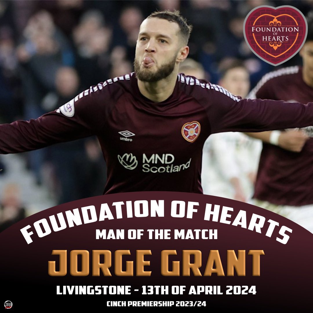 Congratulations to @JorgeGrant18 who picks up this weeks FoH MOTM for his performance against Livingstone! #PrideofEdinburgh