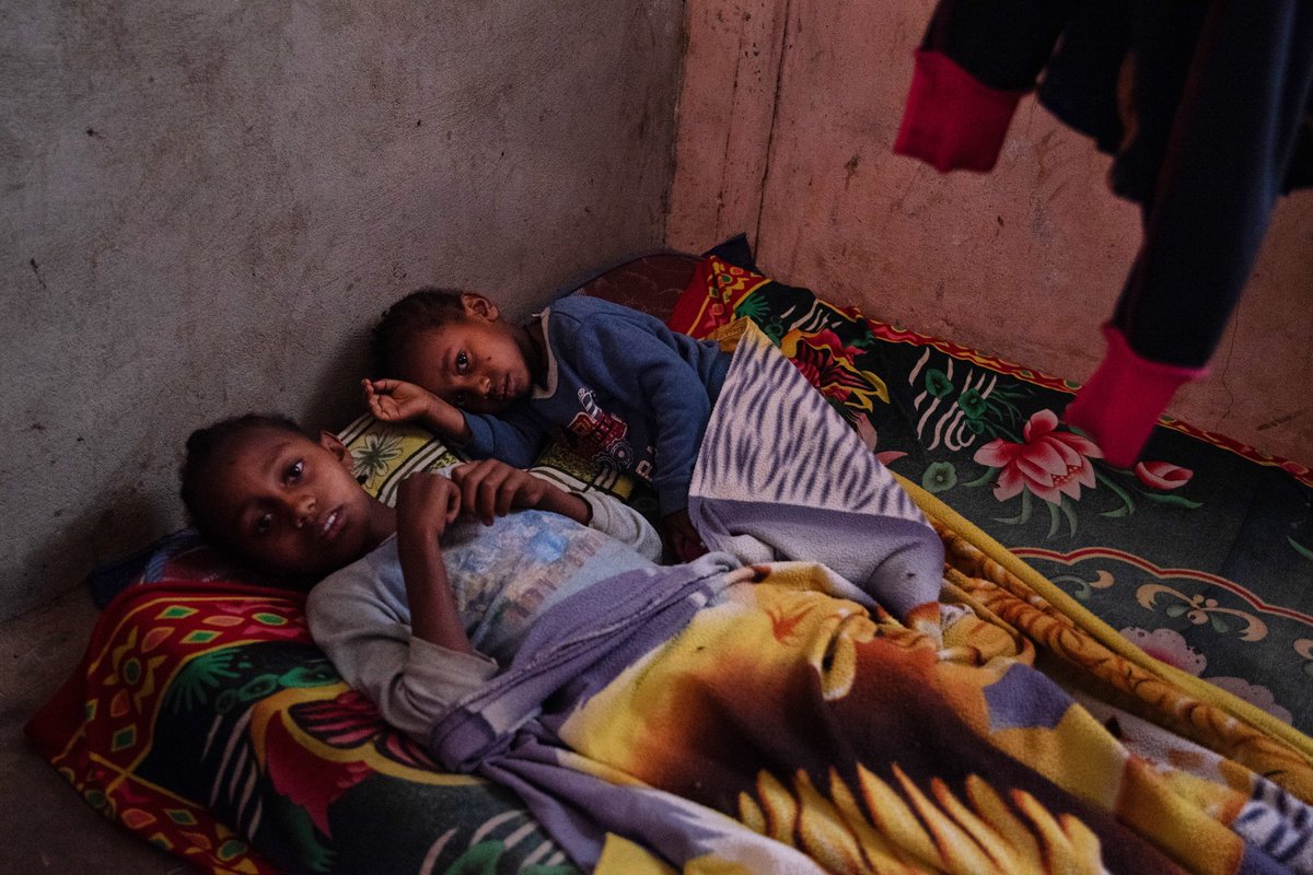 While I was organising the material on my hard drive I found this photo.

They are Hieran (3 years old) and her sister Tamitey (9 years old). They live in deplorable conditions in an IDP center in Tigray ⬇️

#Tigray #IDPs #TigrayFamine