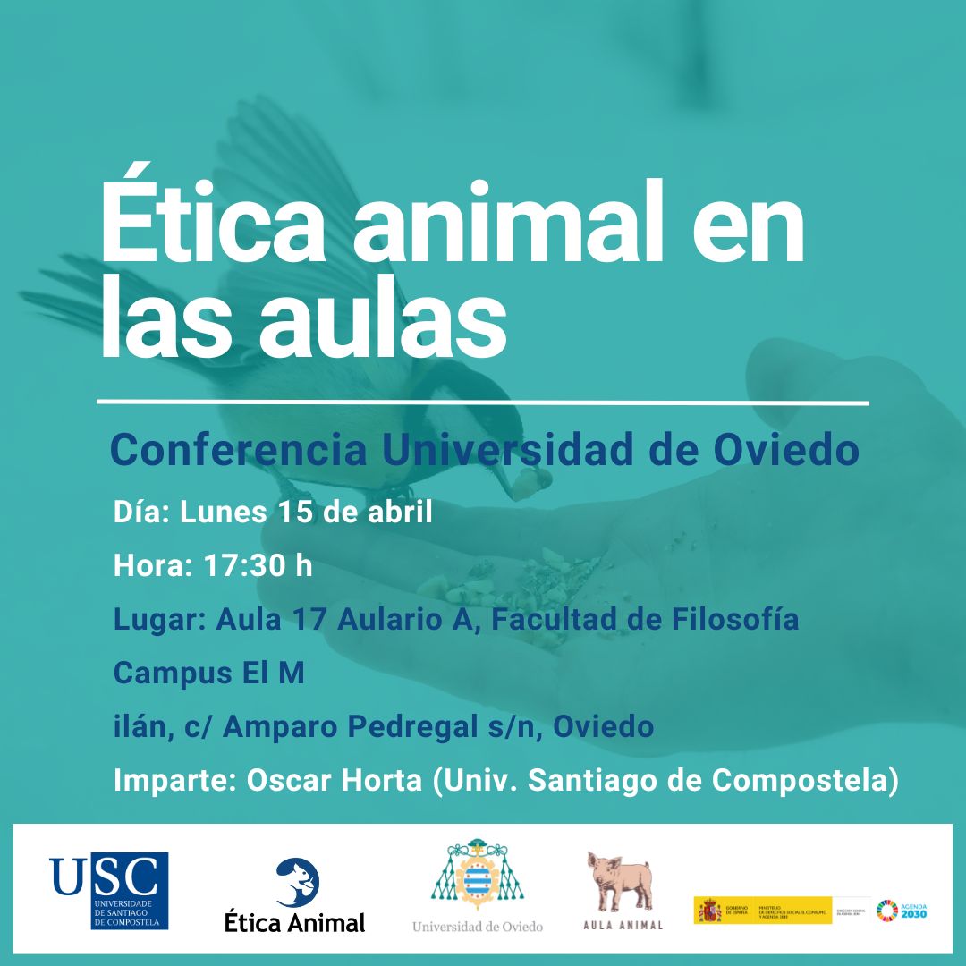 ¡La Gira de conferencias de la campaña #EticaAnimalEnLasAulas llega a Oviedo! Oscar Horta, profesor de Filosofía de la Universidad de Santiago de Compostela, estará impartiendo la próxima. Tienes toda más información aquí --> buff.ly/3vldS0r