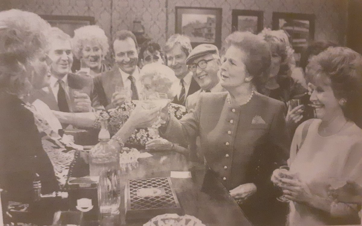 The past really is another place. My first thought on seeing this photo in today's Guardian was, 'The children need to see this - Thatcher didn't even have the biggest hair on Coronation Street. That's what 1990 was like!'