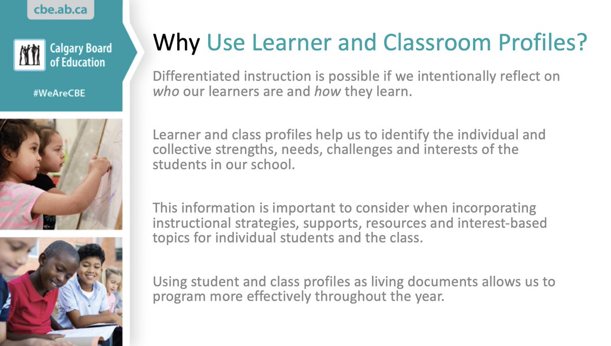 Classroom Profiles highlight overall classroom interests, strengths, stretches, and individual concerns. This allowed the School Learning Team to gain a better understanding of our learners and how to best support them. <a href="/tweetsomemoore/">Dr. Shelley Moore, PhD</a> #WeAreCBE ⭐️💙⭐️