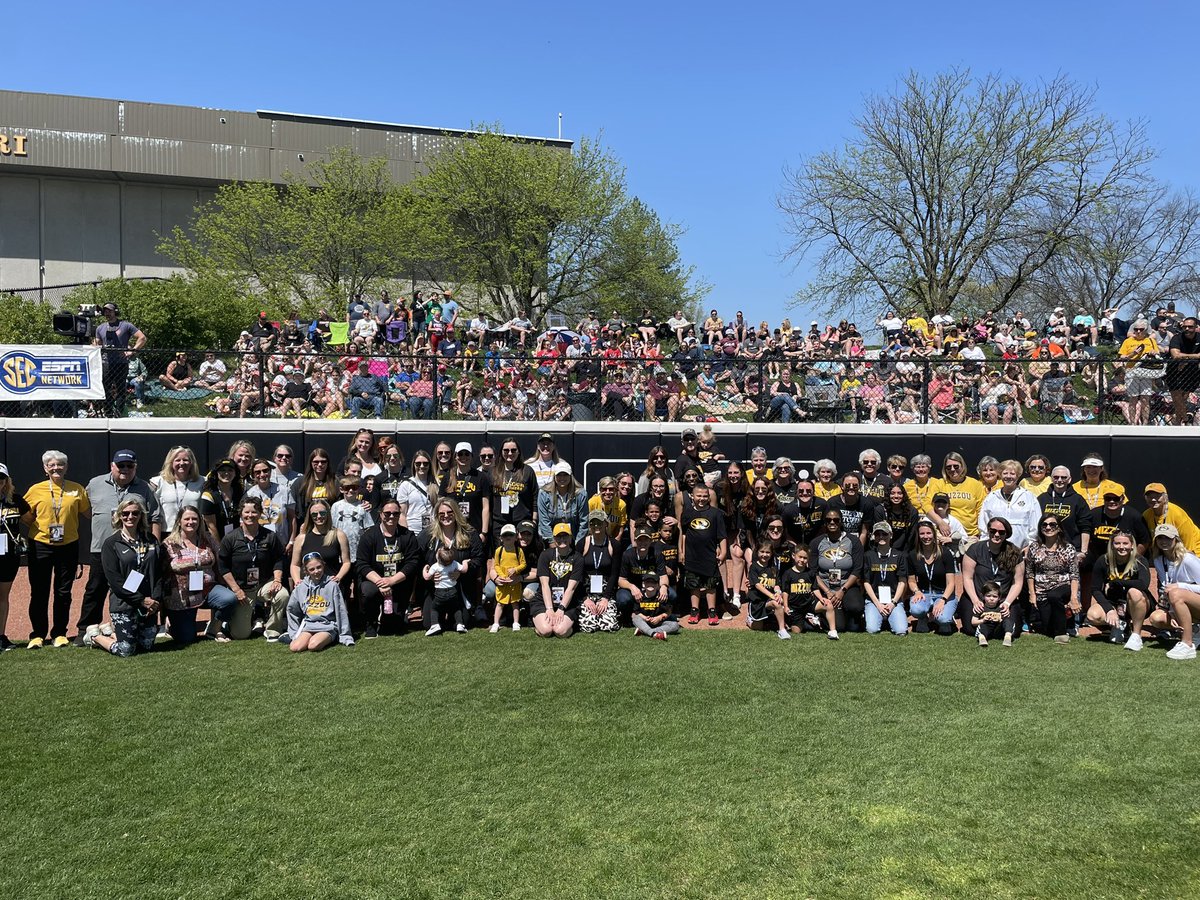 Record attendance at the game AND the reunion! Thanks to all of our former @MizzouSoftball players and coaches who made today a success! 🐯🥎 #MIZ #OwnIt