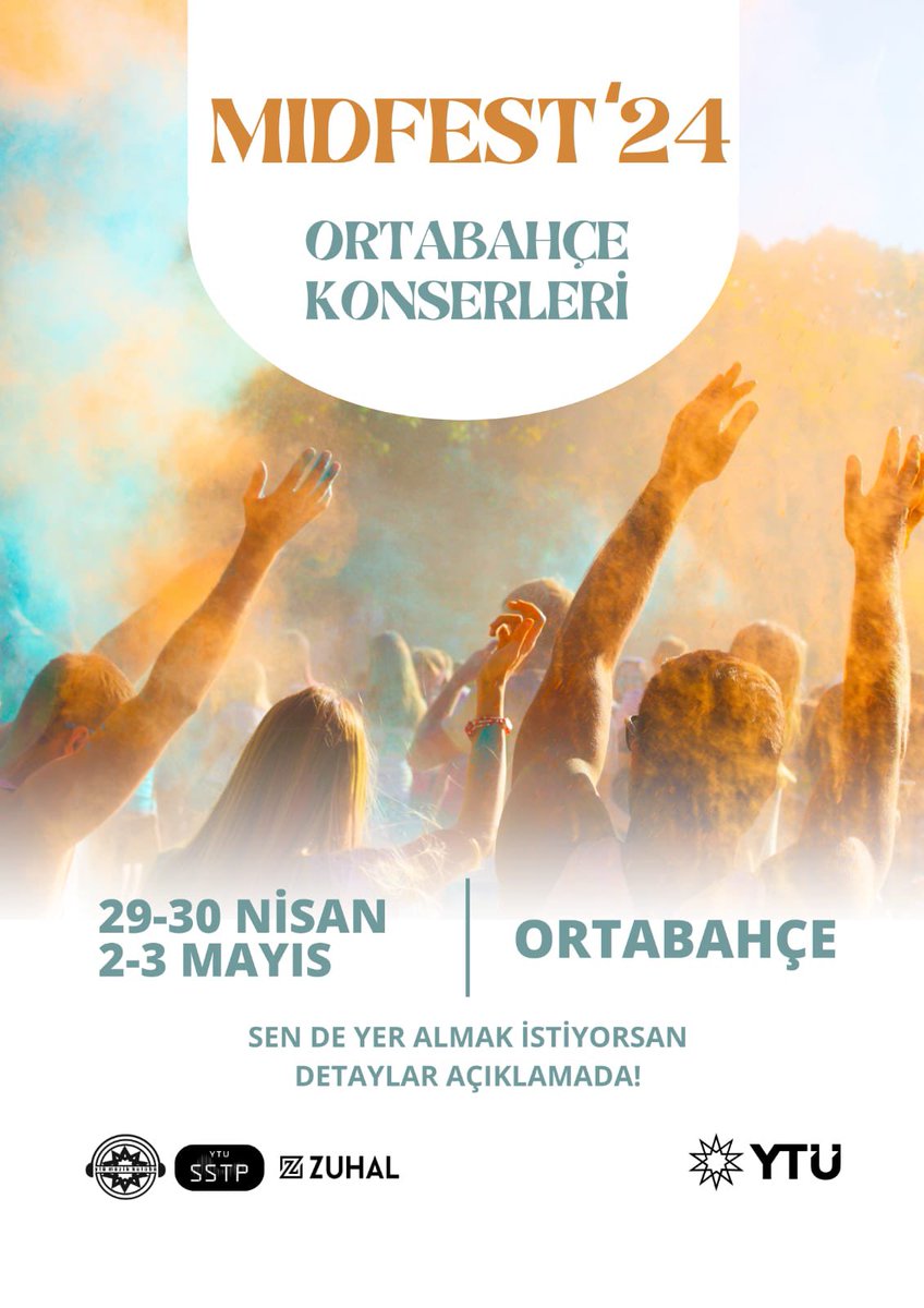 ytumk's tweet photo. Grubunuzla beraber sahne almak istiyorsanız, @ytumk instagram hesabımızdaki storyden başvuru formunu doldurarak bizlere iletebilirsiniz.
Sahne almak için son başvuru tarihi 20 Nisan!!!
Detaylar ve MidFest'24 hakkında daha fazla bilgi için takipte kalın! 🎵🌟
#midfest https://t.co/U7fMKxaZMQ