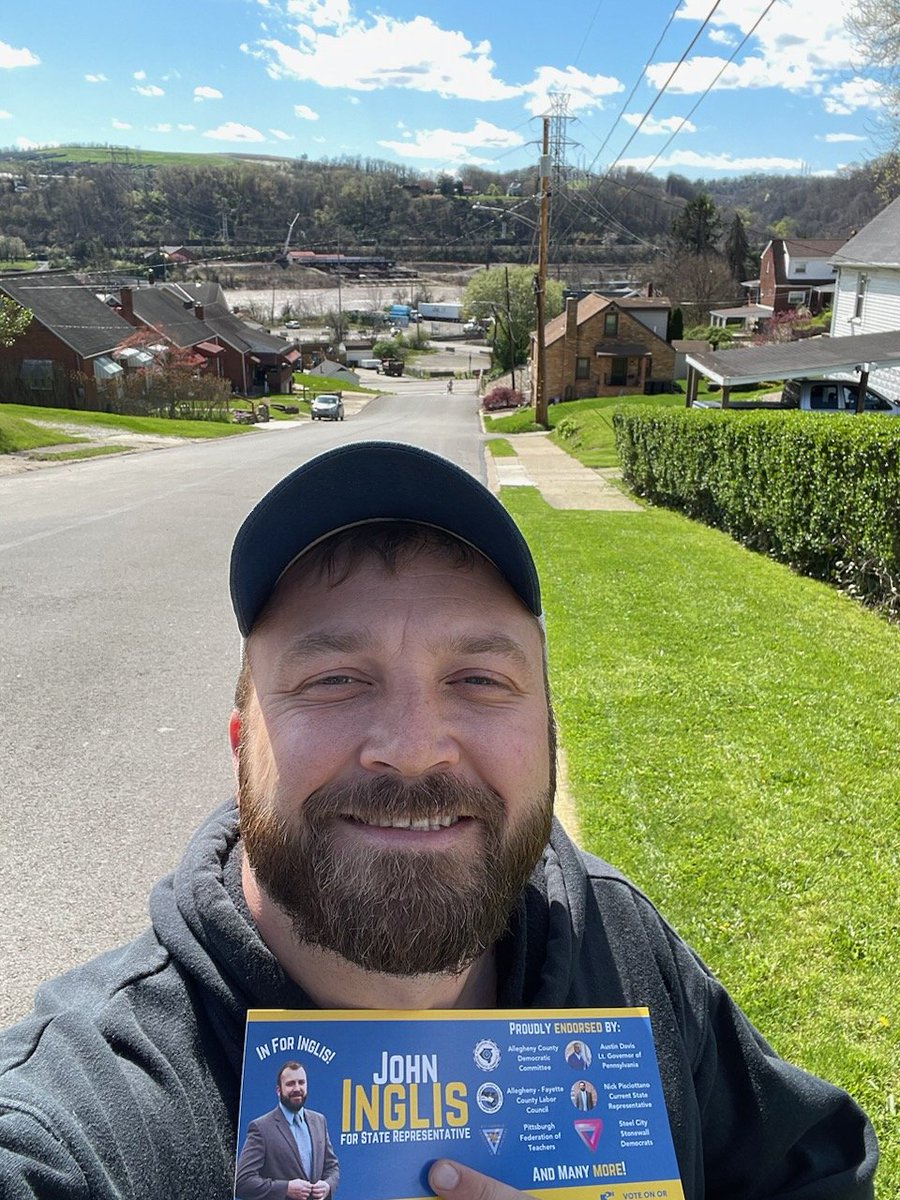InforInglis's tweet photo. We certainly deserved this beautiful Saturday after all that rain. I'm very happy to be spending it meeting voters in Glassport and Whitehall! 

If you see me walking along, make sure to stop and say hi! https://t.co/YTeajSNAB7