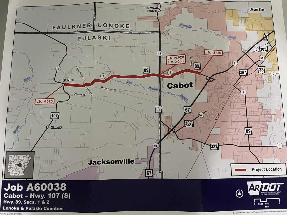 Great news from @myARDOT for northern Pulaski County - 6.13 miles of Hwy 89 will be resurfaced from Hwy 107 past the county line into the city of Cabot. #arpx #arleg #roads