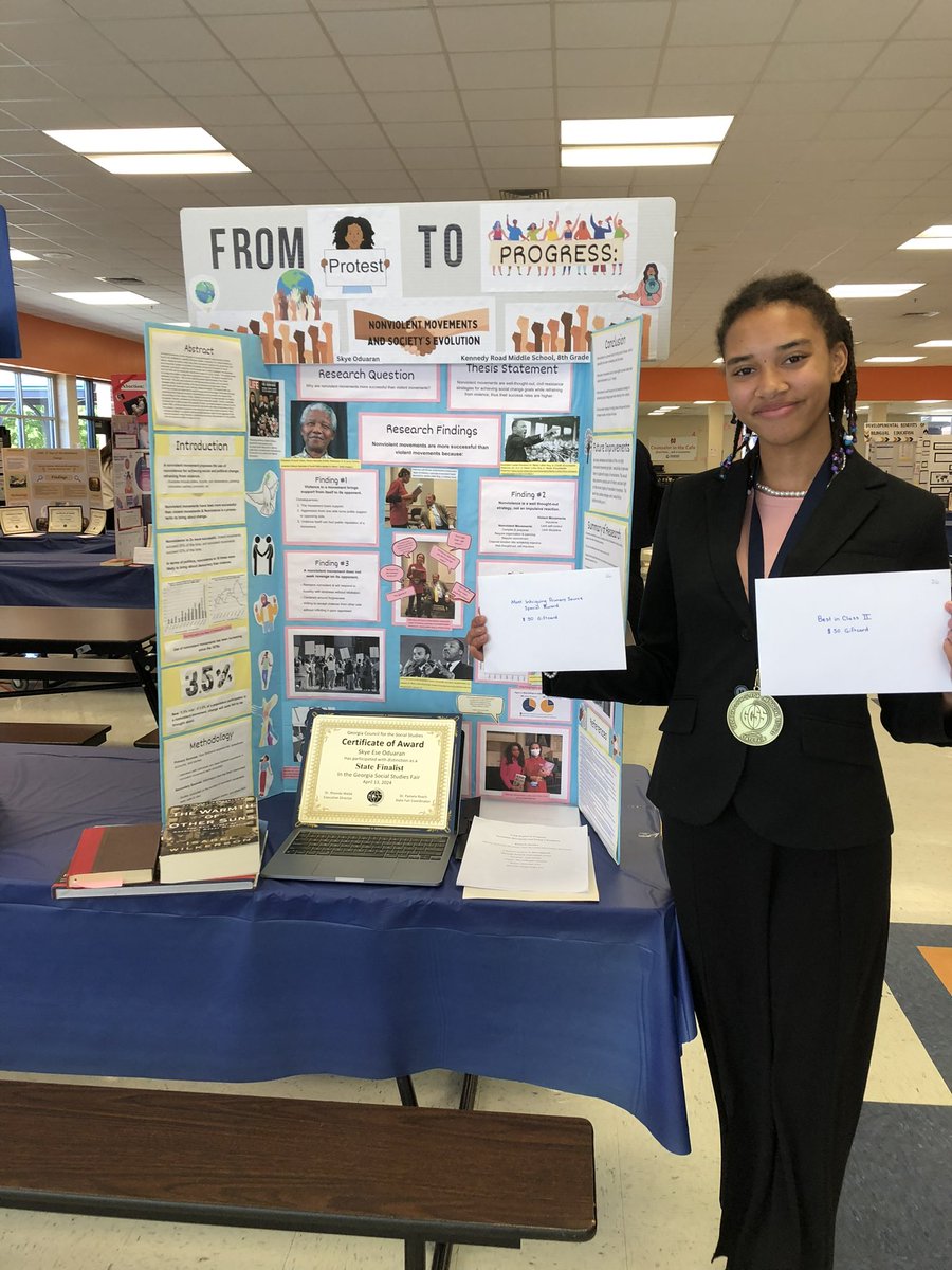 CONGRATULATIONS to Skye for winning the following awards at the GCSS State Social Studies Fair:

🏆 - Most Intriguing Primary Source 
🏆 - Overall Best in Class

<a href="/GriffinSpalding/">Griffin-Spalding K12</a> is super proud of your accomplishments!