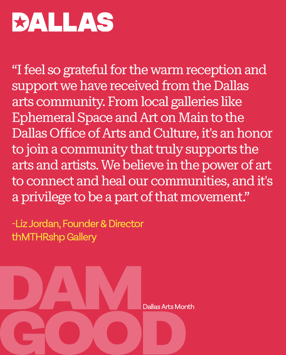 visit_dallas's tweet photo. Calling all local 🎨 artists and🕺creatives: Don't forget to tag us and use #DAMgood to showcase your incredible work throughout the month. Let's make this a celebration to remember! #DallasArtsMonth https://t.co/scNGIkW72b