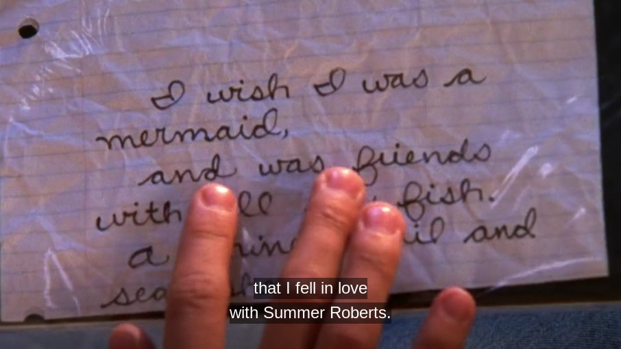 sethmerthinker's tweet photo. seth fell in love with summer roberts https://t.co/yQnTAAVGpc