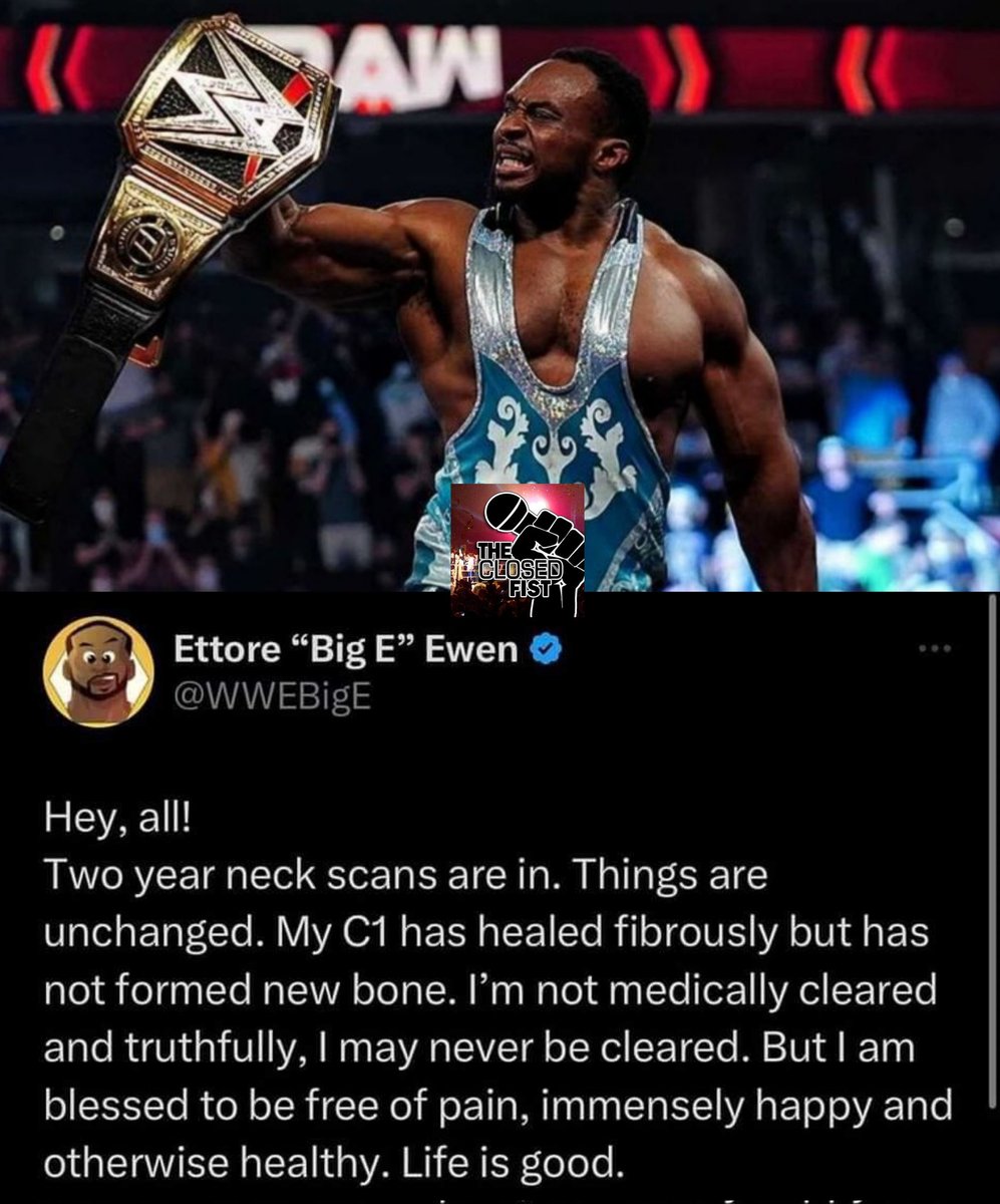 #BigE gives a health update. 'May never be cleared' 😔 #WWE