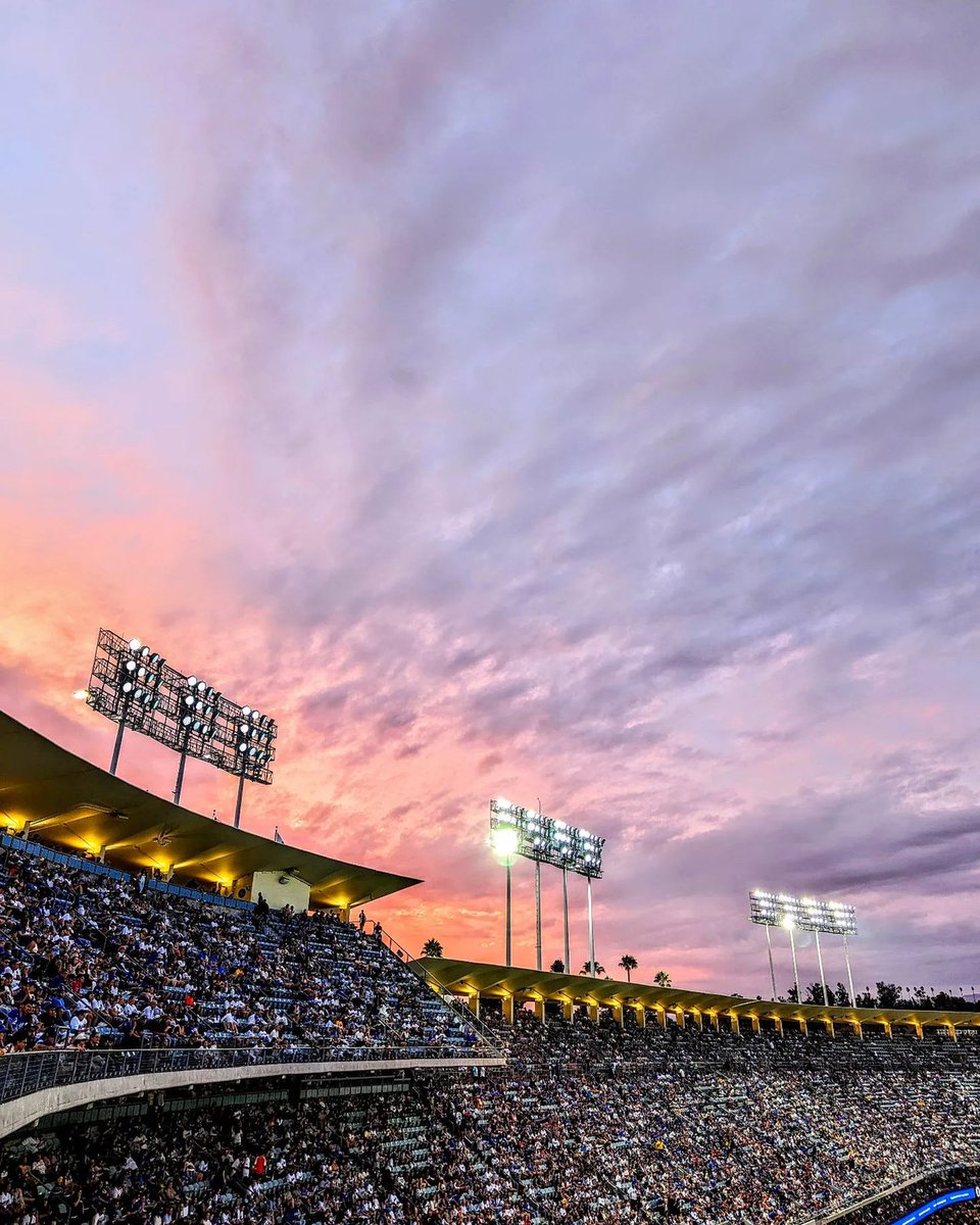 Take us out to the ball game - especially when we also get to gaze upon these cotton candy skies! Are you planning to catch a game at Dodger Stadium in @DiscoverLA? 🧢⚾️ 📷 adcristal on IG #VisitCalifornia #Baseball #Dodgers #LosAngeles