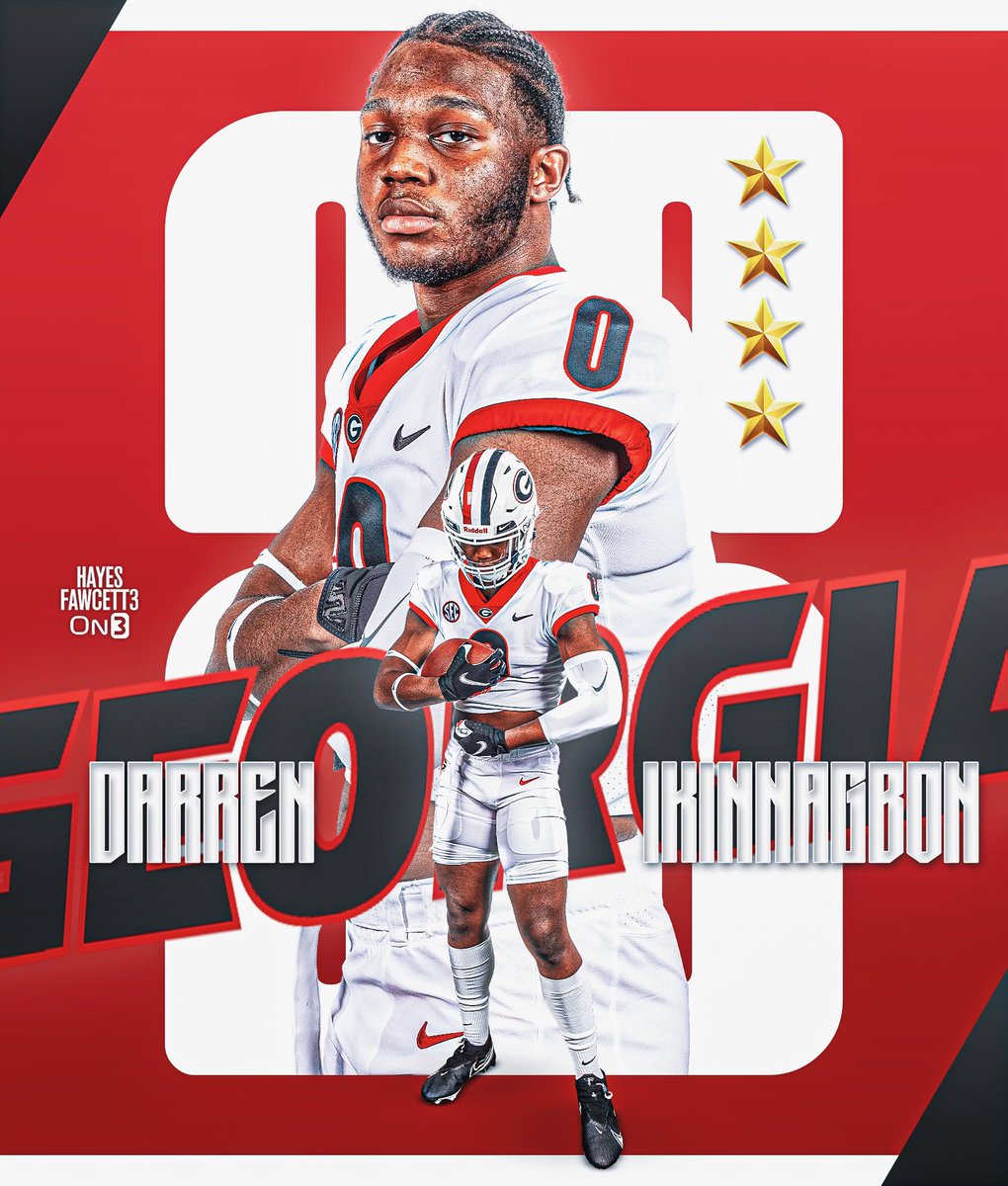 BREAKING: Four-Star EDGE Darren Ikinnagbon has Committed to Georgia, he tells me for @on3recruits The 6’6 250 EDGE from Hillside, NJ chose the Bulldogs over Ohio State & Notre Dame Ranked as a Top 60 Recruit in 2025 (per On3) “I want to be great.” on3.com/db/darren-ikin…
