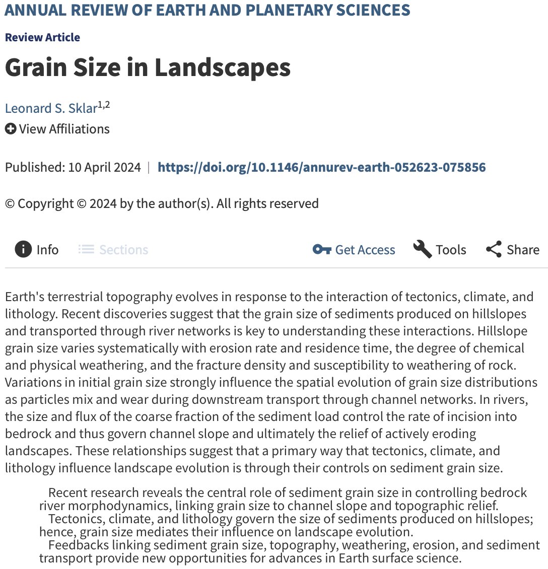 I have been waiting this review paper for a while❤️! Grain size matters! Time to grab a chair and crunch. doi.org/10.1146/annure…