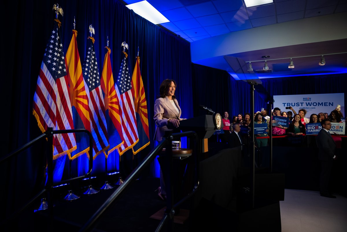 Yesterday in Arizona, my wife @KamalaHarris showed what true leadership looks like. Joe and Kamala will always fight for reproductive freedom—it’s an issue that impacts us all.