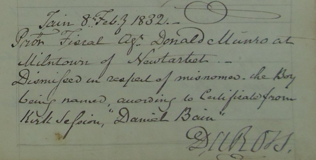 TFW you decide to prosecute Donald Munro, only to discover that the boy you brought to court was in fact Daniel Bain ... #LegalHistory