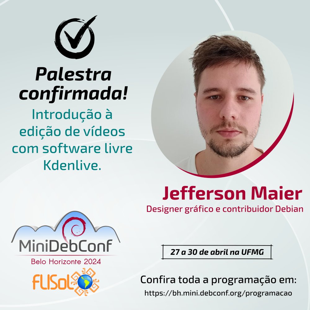 Veja a programação completa da MiniDebConf BH 2024 em: bh.mini.debconf.org/programacao #Debian