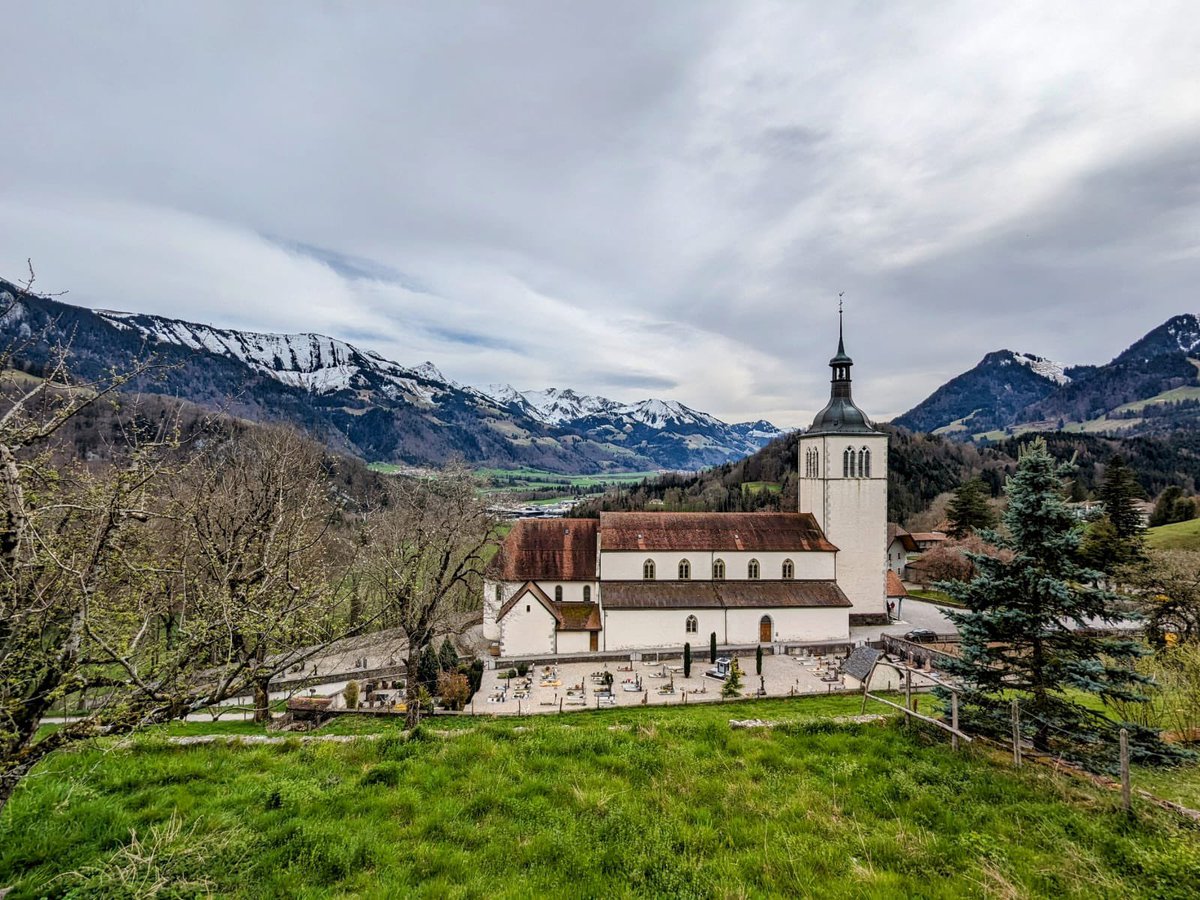 Switzerland: Gruyère Church. The church was built during the C13 and was dedicated to St. Theodul in 1254. The church was twice destroyed by fire, in 1679 when lightning struck the tower and burnt the bells and again in 1856. It was renovated again 4 years later, in 1860.