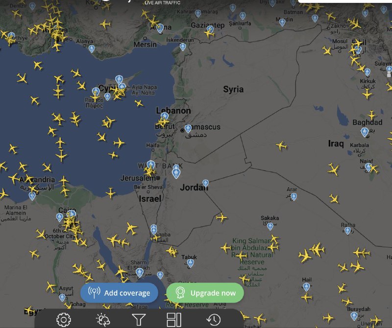 BREAKING| Air traffic has been halted in all neighboring countries to Palestine.