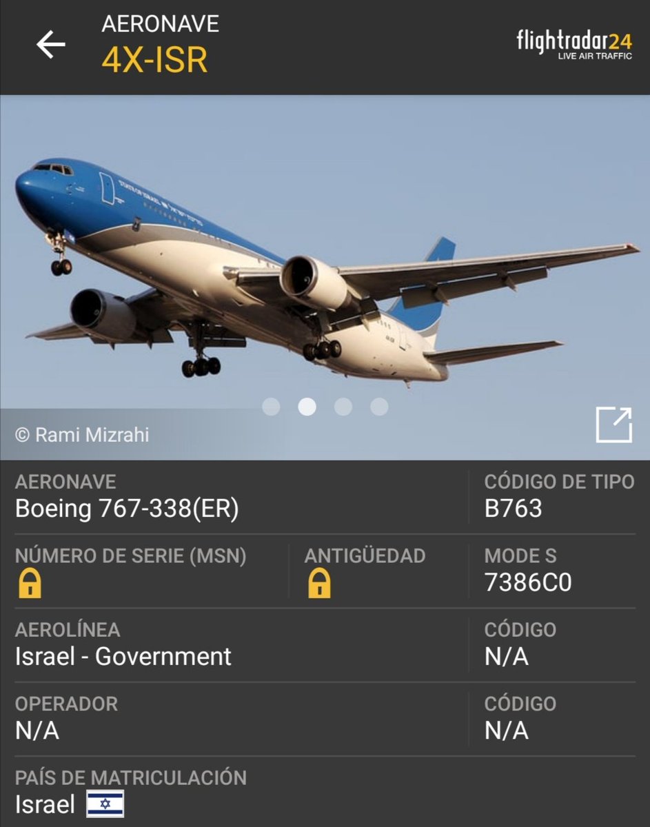 Empiezan las buenas noticias. El avión del asesino Netanyahu el Boeing 767 338 ER apagó el transponder. Netanyahu se fugó de Israel ante el inminente ataque a gran escala de Irán. Chipre o más lejos aún EEUU, su destino. Abajo el Sionismo!