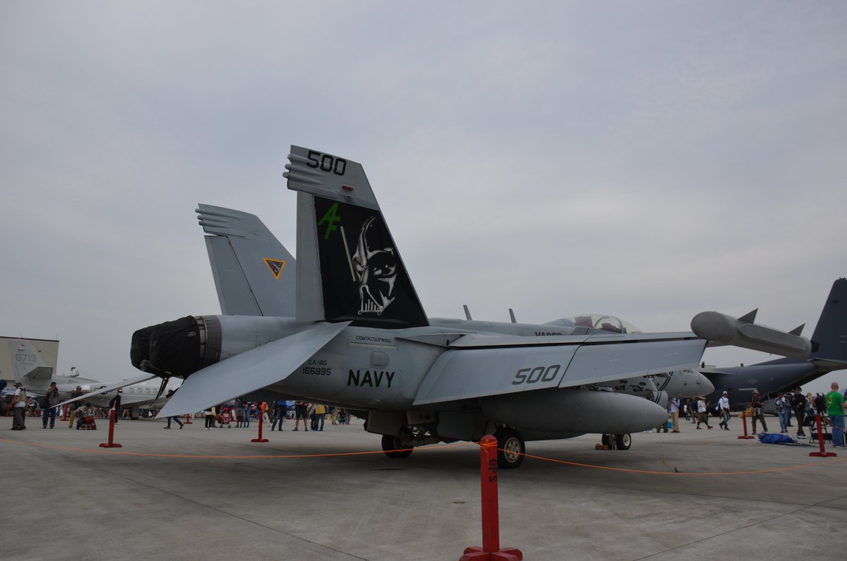 Sheffield_DD120's tweet photo. #土日はフォロワーさんが増えるらしい ＃岩国 #F18 ＃EA18G ＃VAQ141 #NAVY F/A18系列の戦闘機が好きです特に部隊では #ShadowHawks の塗装機が好みです！ https://t.co/74jR4DWJju