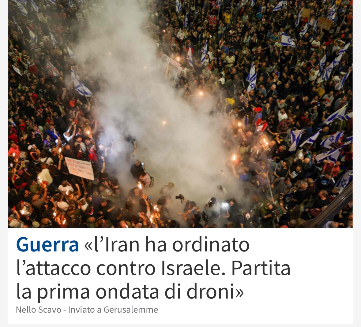 Avvenire_Nei's tweet image. +++ «l’Iran ha ordinato l’attacco contro Israele. Partita la prima ondata di droni» avvenire.it/mondo/pagine/l… (dal nostro inviato @nelloscavo