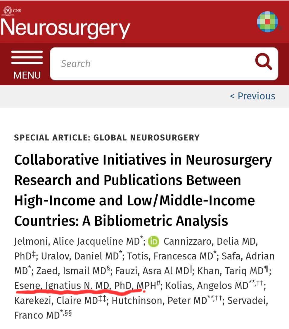 ignatiusesene's tweet photo. Published in #Neurosurgery_Journal
There has been significant improvement in collaborative research between #High_Income & #resource_limited settings. To maintain this trend, further attention to training & collaboration initiatives is needed .
Details: https://t.co/vgzPyAypx0 https://t.co/1Gw8MpTKc1