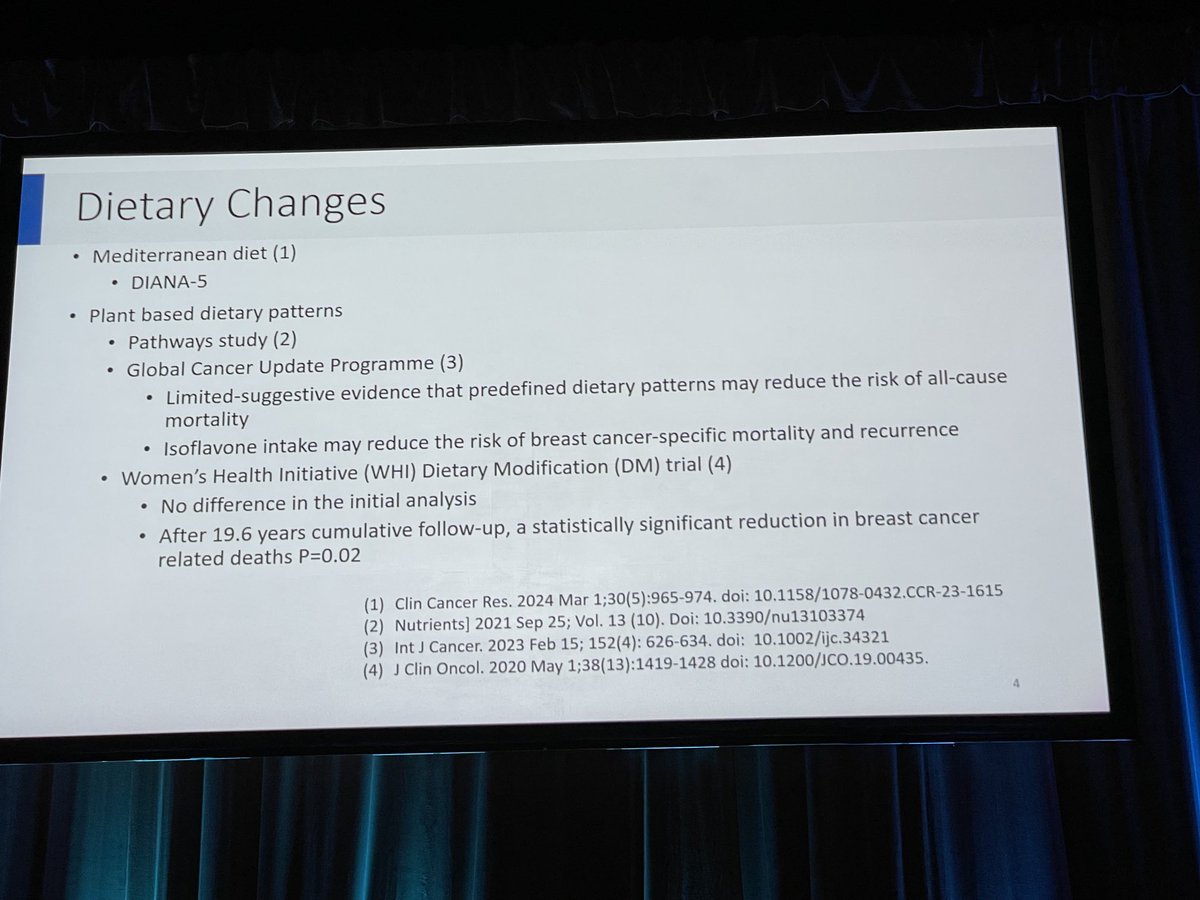 Dietary changes and breast cancer recurrence or mortality slide #asbrs24