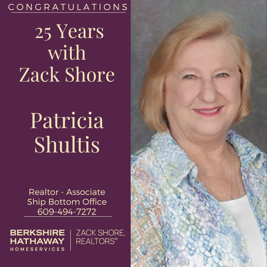 Today we are celebrating Patricia Shultis’s 25th anniversary with BHHS Zack Shore! Please congratulate her! 🎉
#bhhs #bhhszackshore #njrealestate #njrealtor #bhhsrealestate #twentyfiveyears #shipbottomlbi #shipbottomrealestate